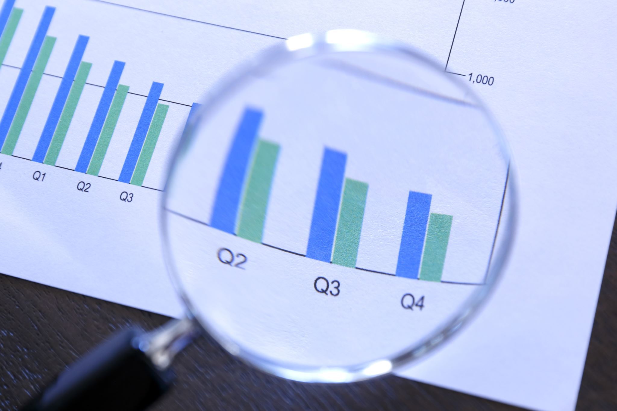 Search magnifying glass on document